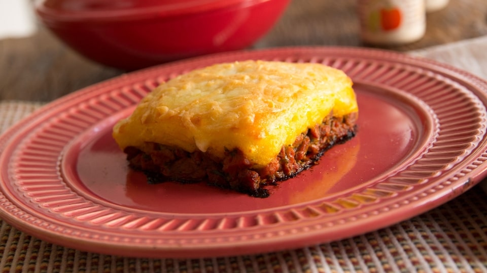 Parmentier com Batata, Carne Desfiada e Queijo