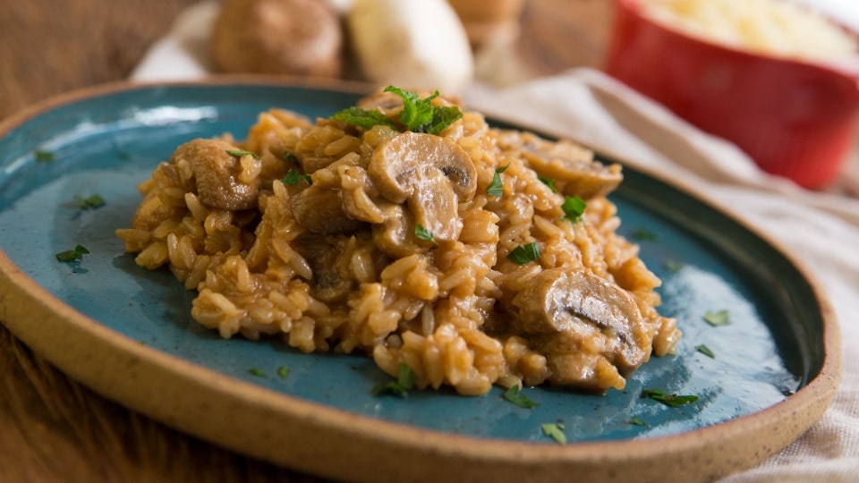 Risoto de Cogumelos com Parmesão