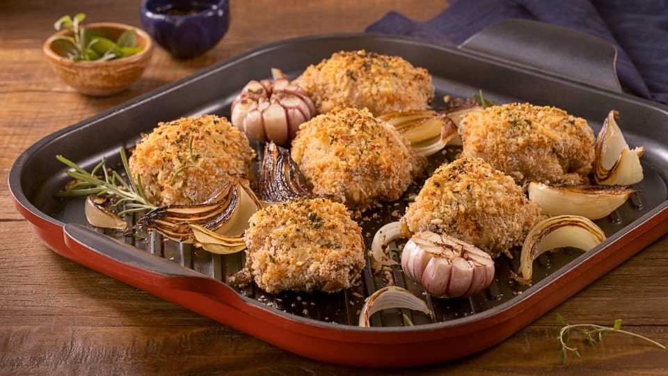 Sobrecoxas com Crosta de Parmesão e Ervas
