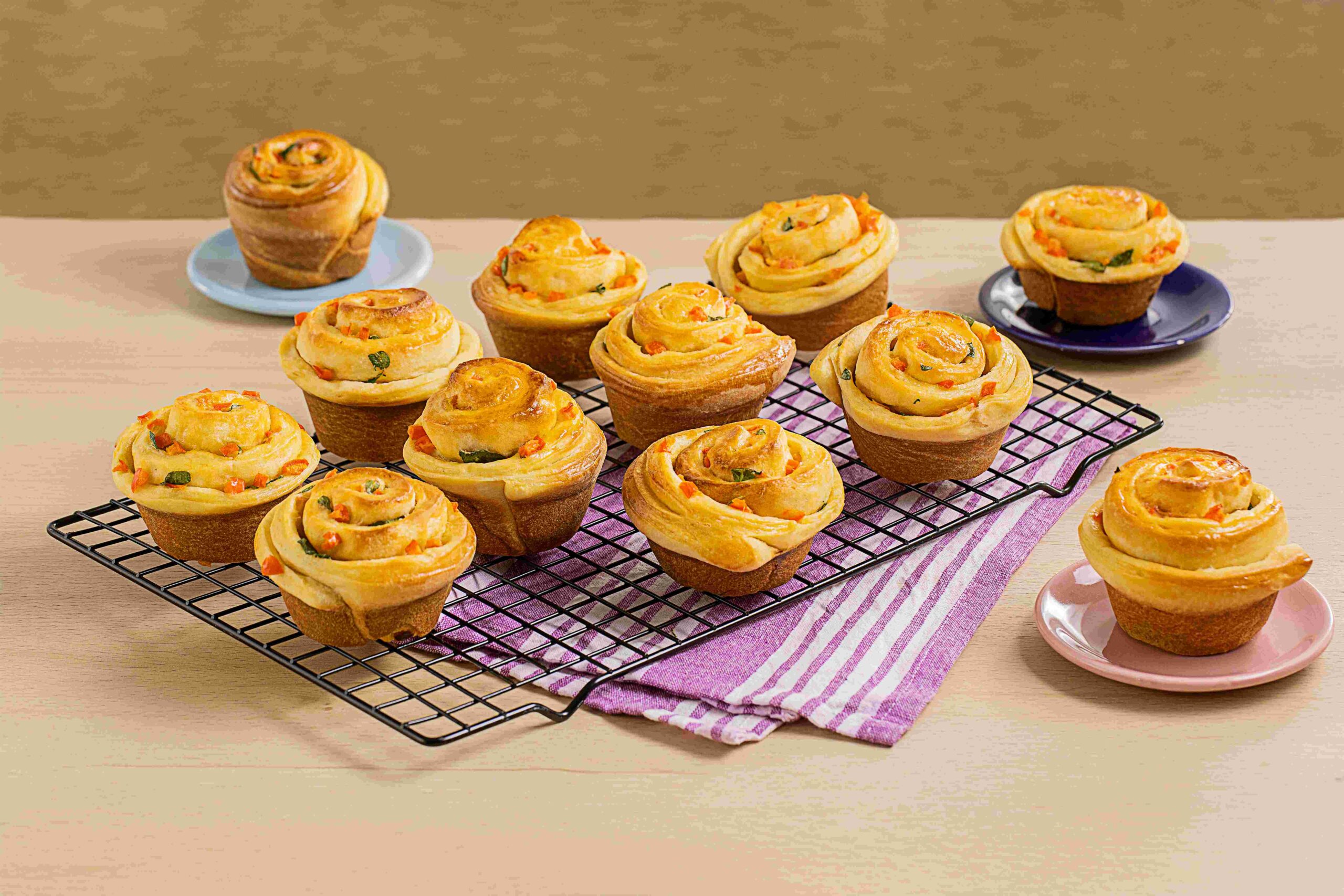Brioche de Azeite com Tomate e Manjericão 