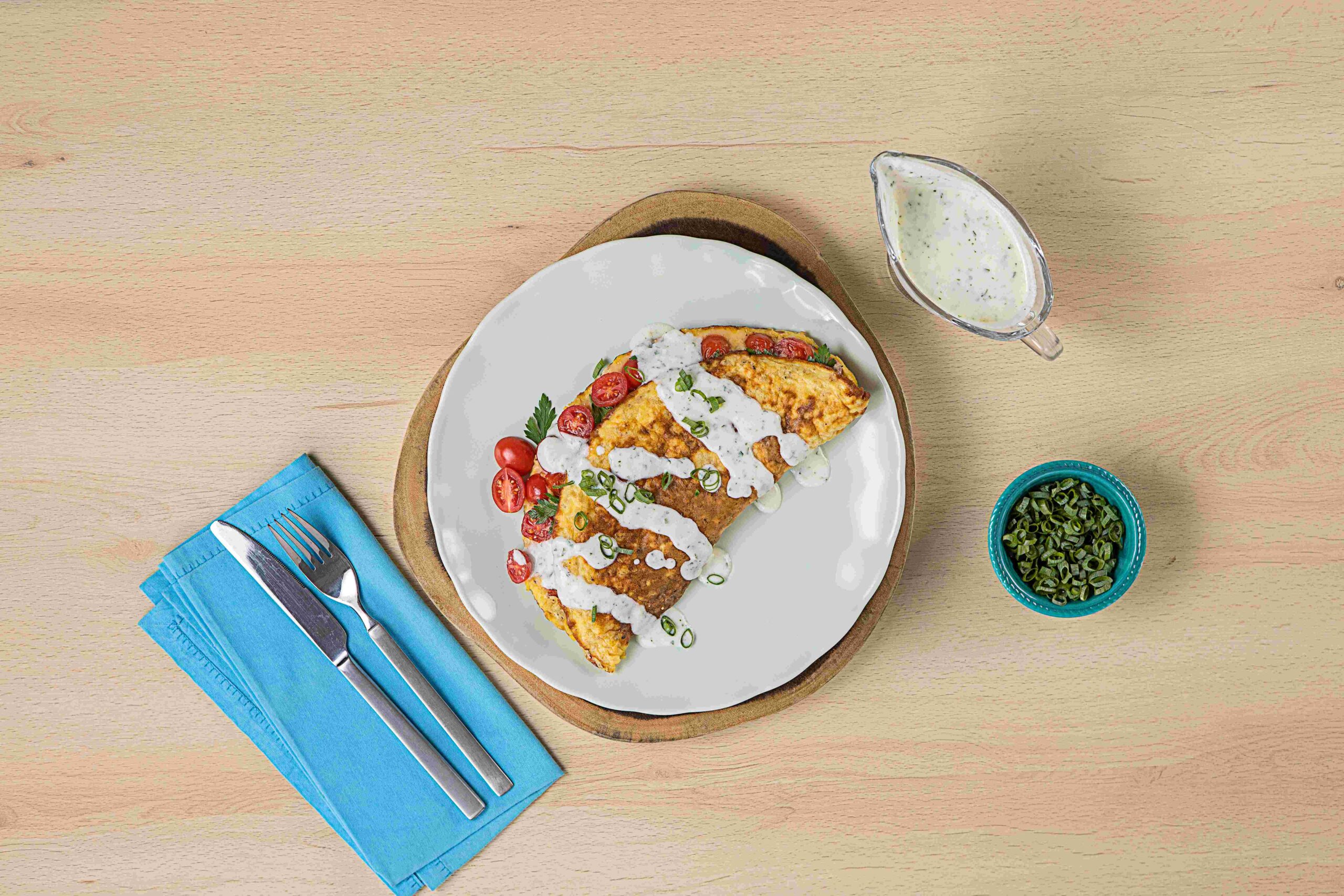 Omelete de Aveia com Tomates e Iogurte 