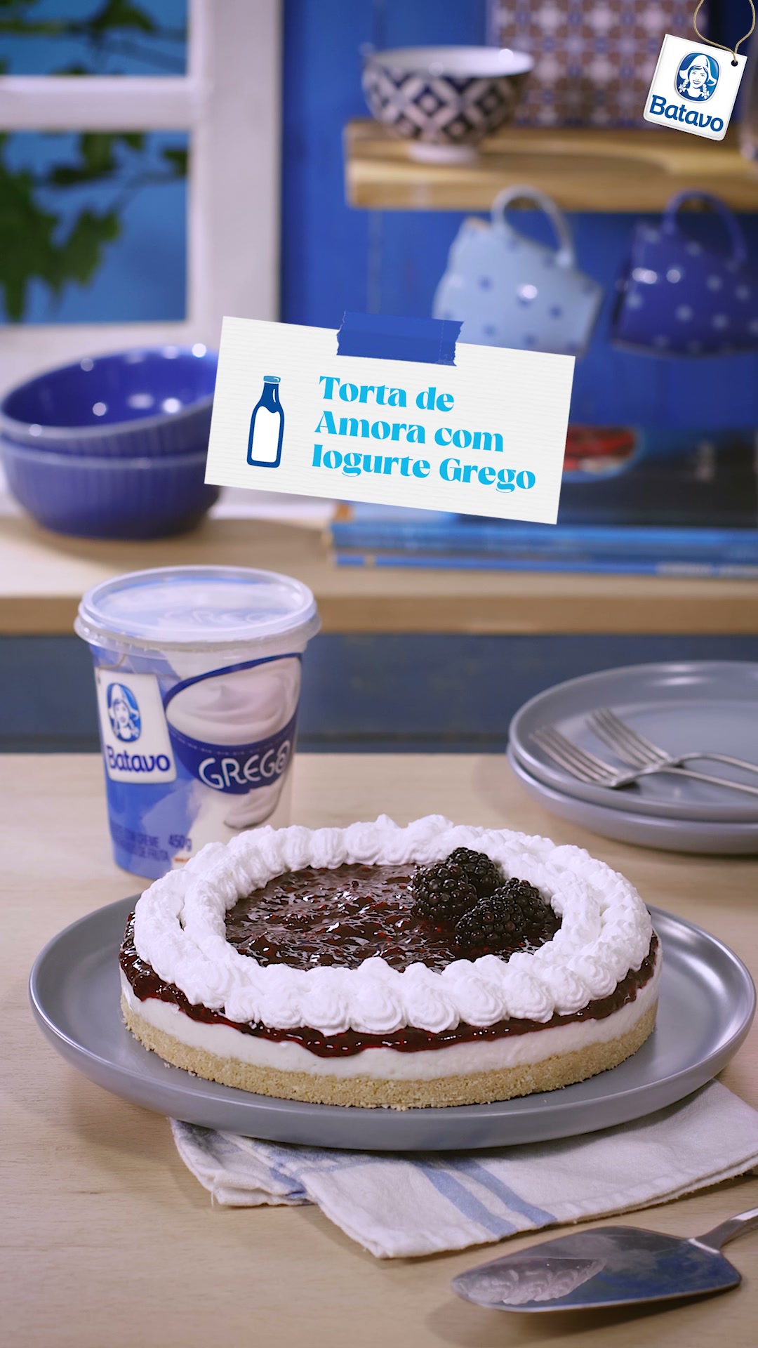 Torta de Amora com Iogurte Grego