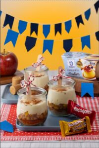 Docinho de Pudim com Maçã e Paçoquita