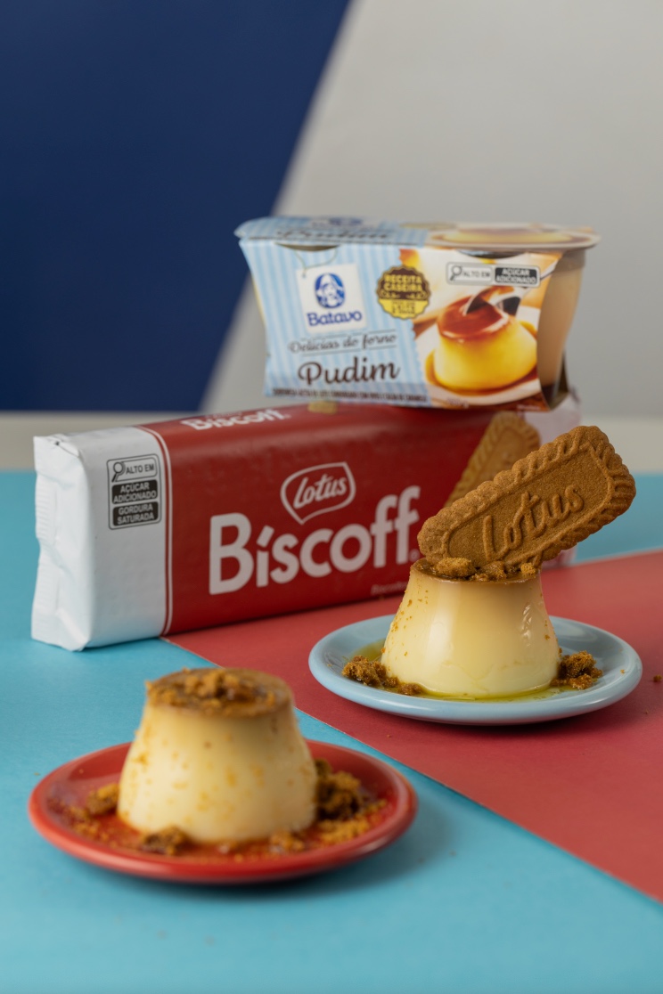 Pudim Batavo com Biscoff